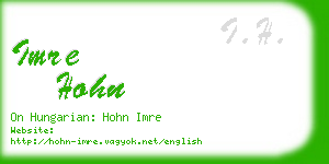 imre hohn business card